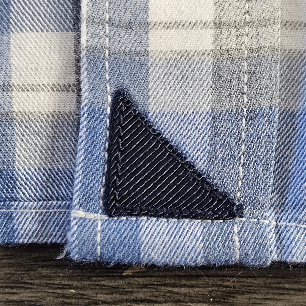 UNTUCKit Blue and White Plaid Casual Button-Down Shirt - Picture 8 of 14